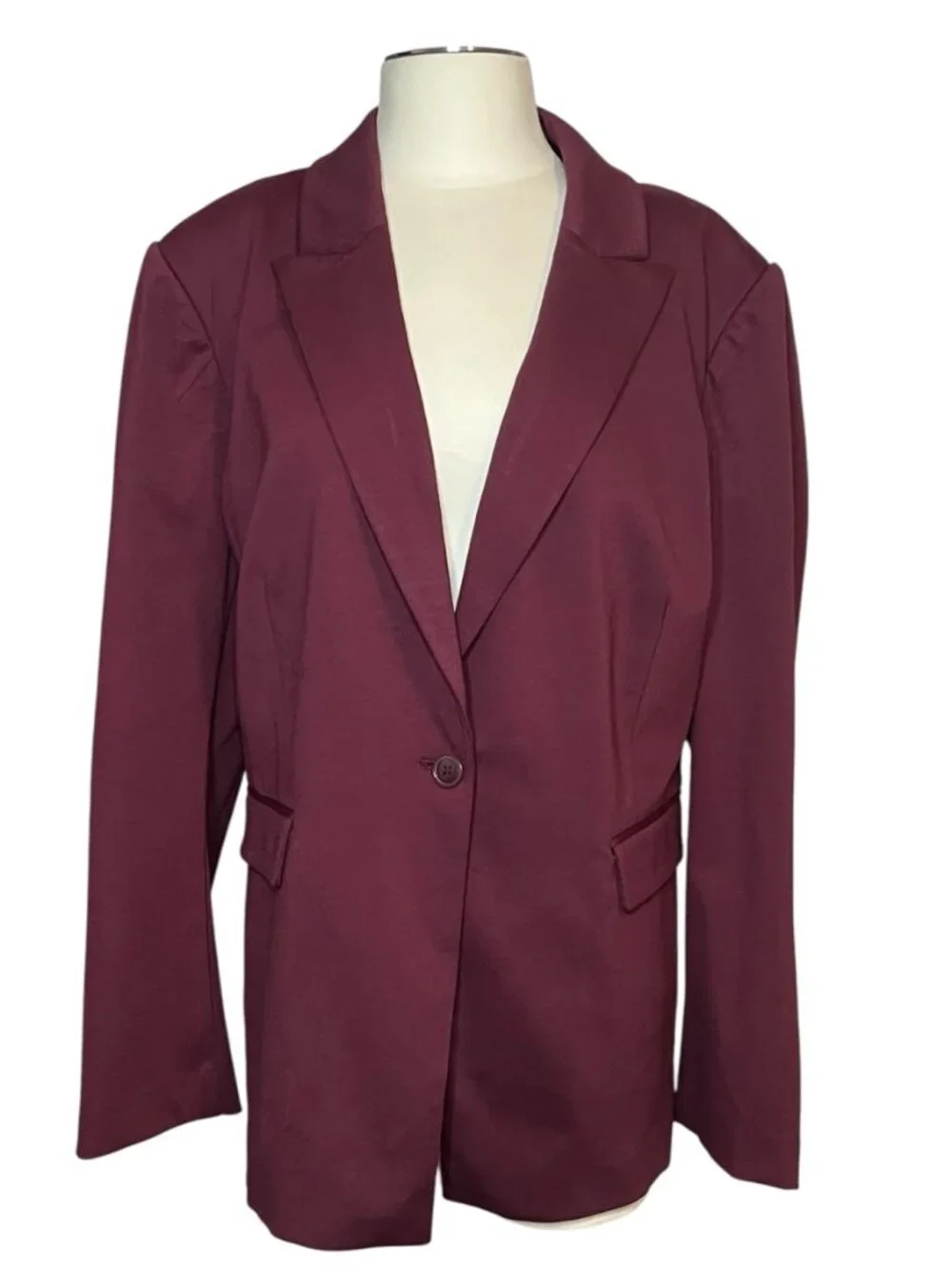 Lane Bryant burgundy red one button suit blazer size 24W NWT
